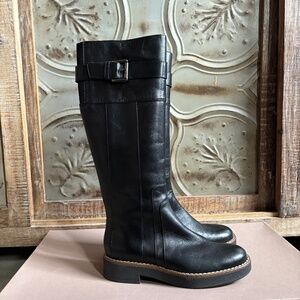 Geox knee high black leather riding boots, Euro 38/US 7.5
